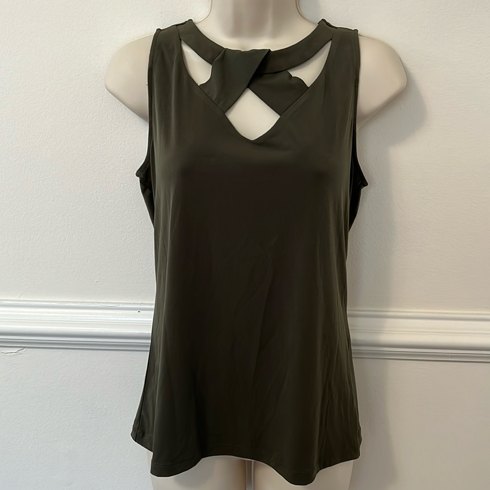 7th Avenue New York & Co Women’s Dressy Olive Tank Top, Size Small